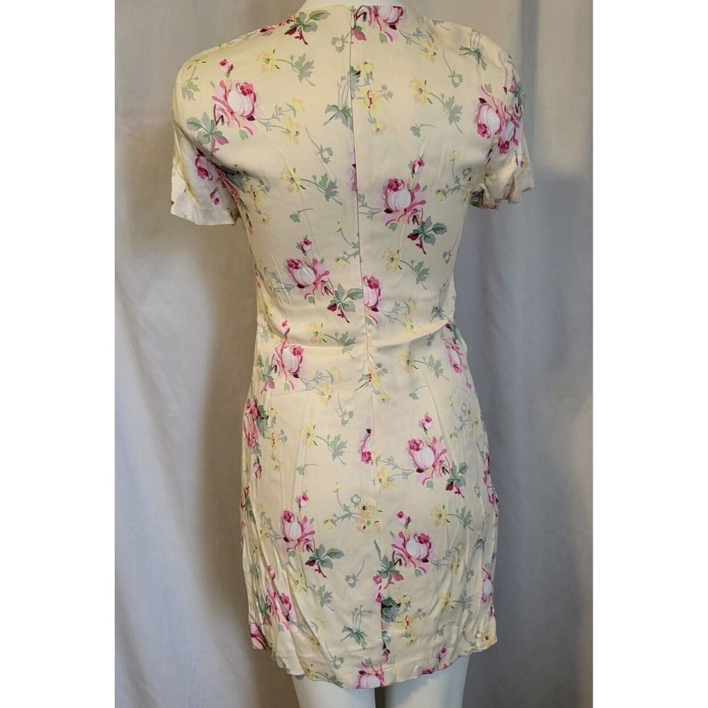 Zara Dress, Floral, Size Medium, Midi w/ Side Slits, Short Sleeve Yellow, NWOT - Picture 2 of 7